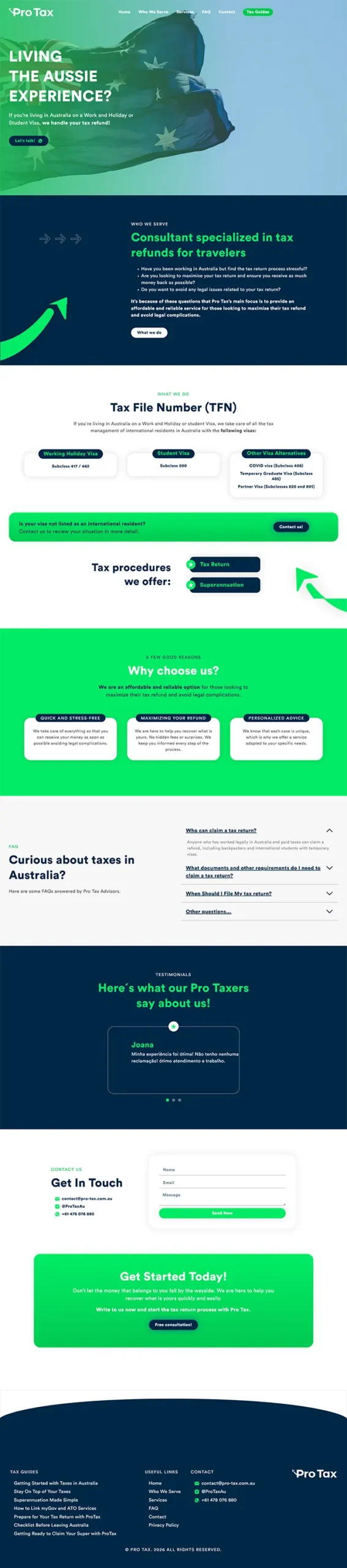 Pro Tax Auxtralia Landing